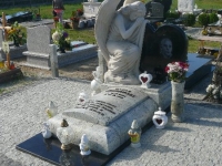 Nowoczesny Pomnik nagrobny z rzeźbionym Aniołem w piaskowcu